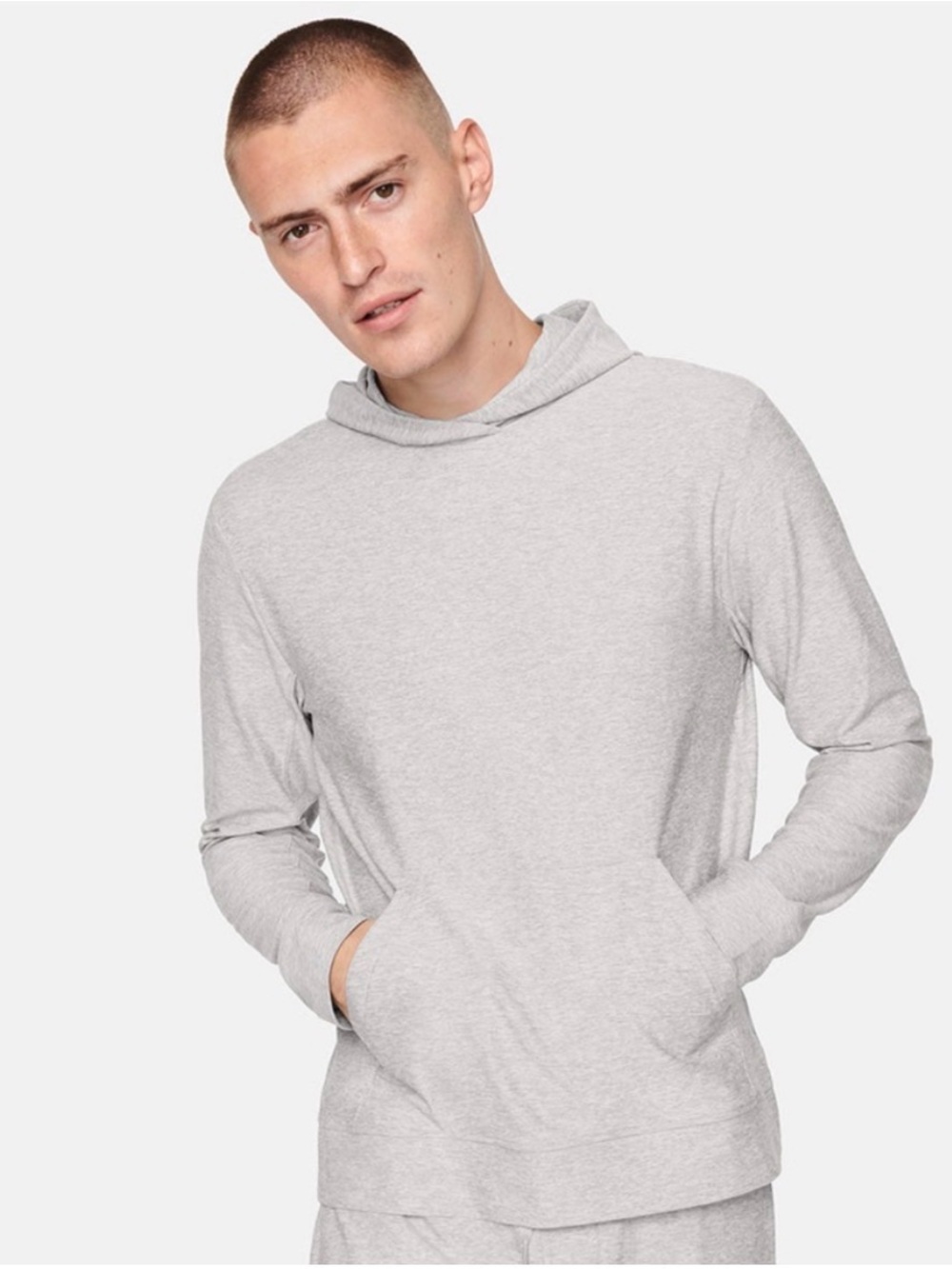 Outdoor Voices Men’s CloudKnit Lightweight Hoodie Heather Gray S